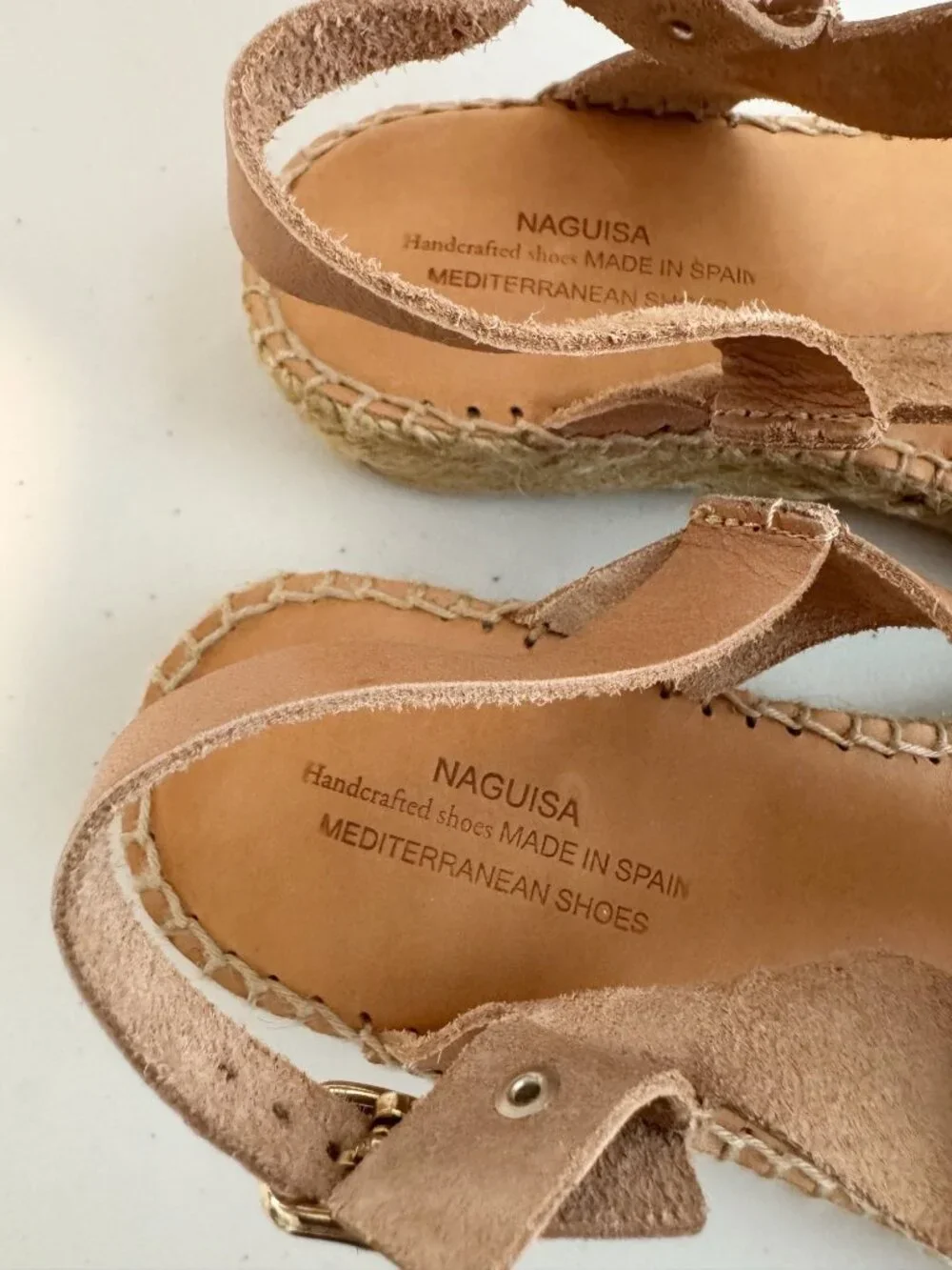 Naguisa Canto Espadrille Sandals Size 37 Tan Fisherman Artisan Quiet Luxury Chic
